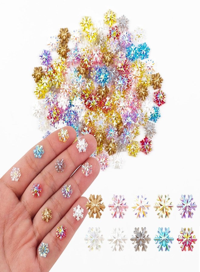 HOMICO 200 Pieces Colorful Tiny Snowflake for Crafts Dollhouse Miniatures Resin Mini Things Decor for Fairy Garden Micro Landscaping Decoration - Image 1